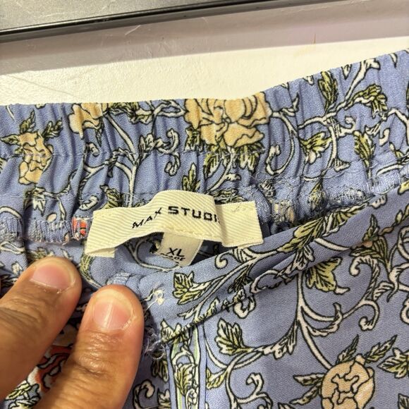 Max Studio Blue Floral Ruffle Tiered Maxi Skirt Button Front Xlarge Bohemian - Picture 3 of 6